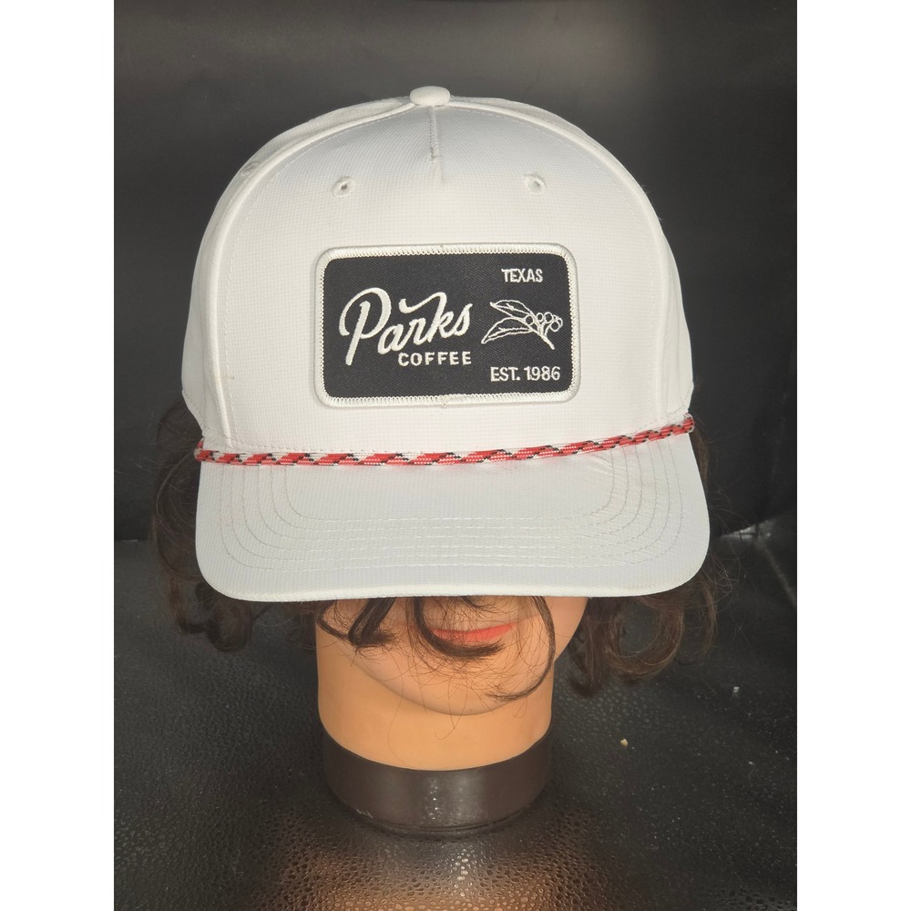 Cap America Parks Coffee Texas Est 1986 White Rope Snapback Hat Cap Streetwear